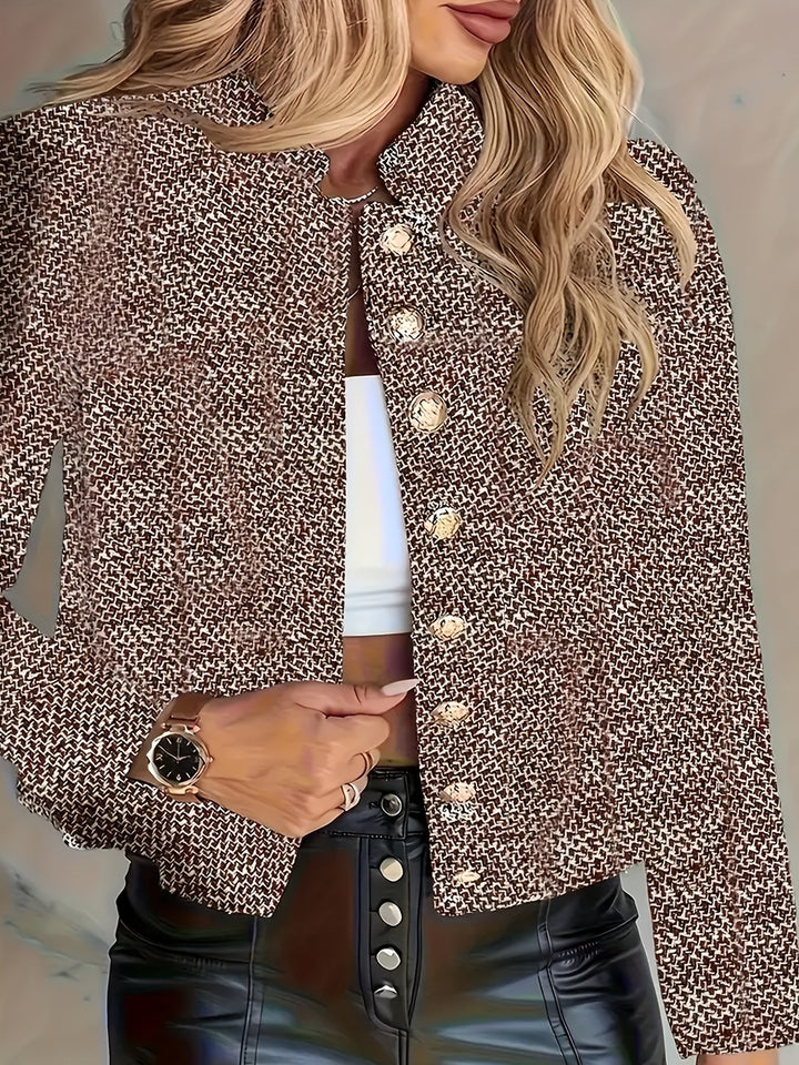 Aruzhan - Eleganter Langarm Blazer Mit Knopfleiste