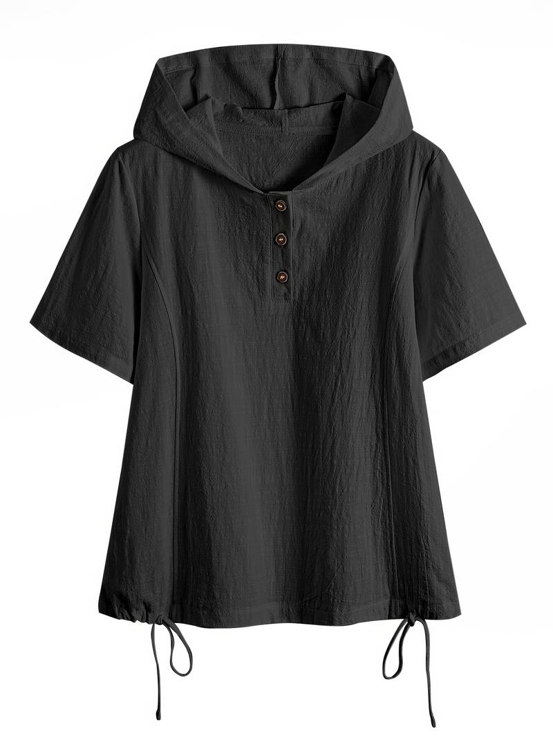 Dounia - Lockere Kapuzenjacke Mit Kurzen Ärmeln Und Knopfleiste