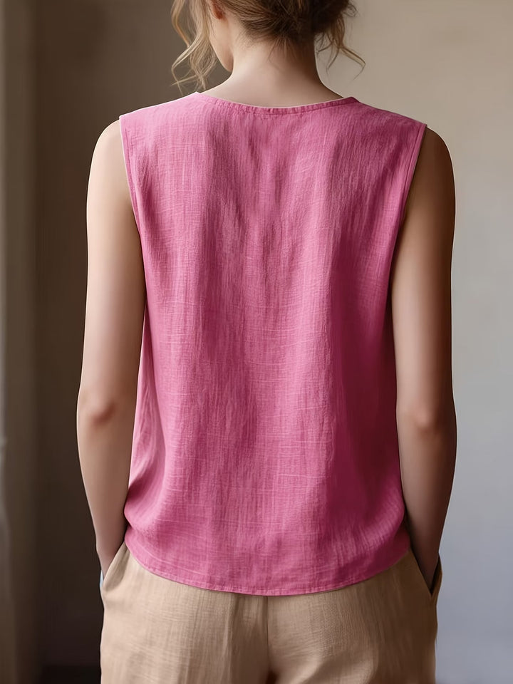 Safiya – Ärmellose Bluse MIT Rüschen Am Ausschnitt