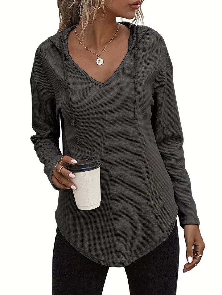 Heydi – Langarm Pullover Mit Kapuze Und Abgerundetem Saum