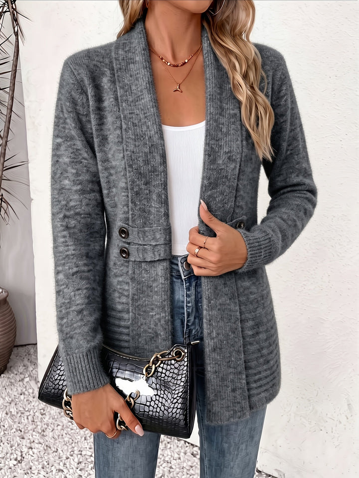 Linsey - Elegante Strick Jacke Mit Offener Vorderseite