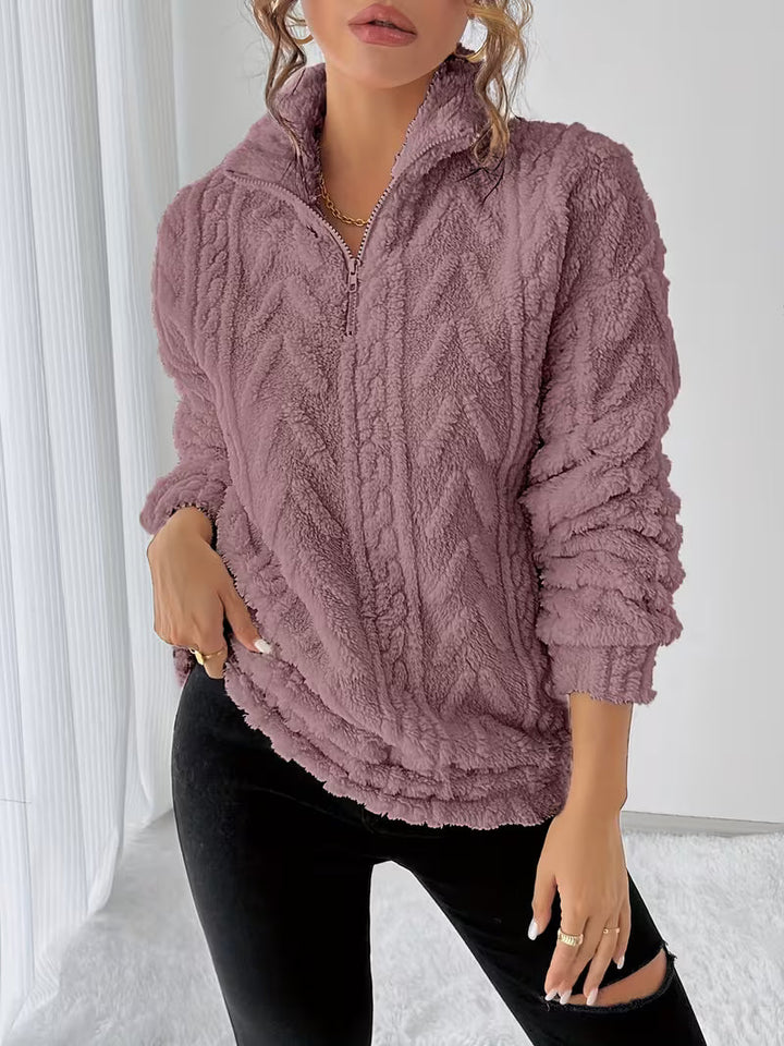 Nessia – Vielseitiges, Warmes Fleece-Sweatshirt
