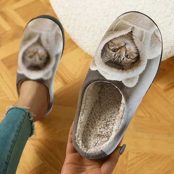 Marren – Gemütliche 3D Katzenkopf Hausschuhe Zum Hineinschlüpfen