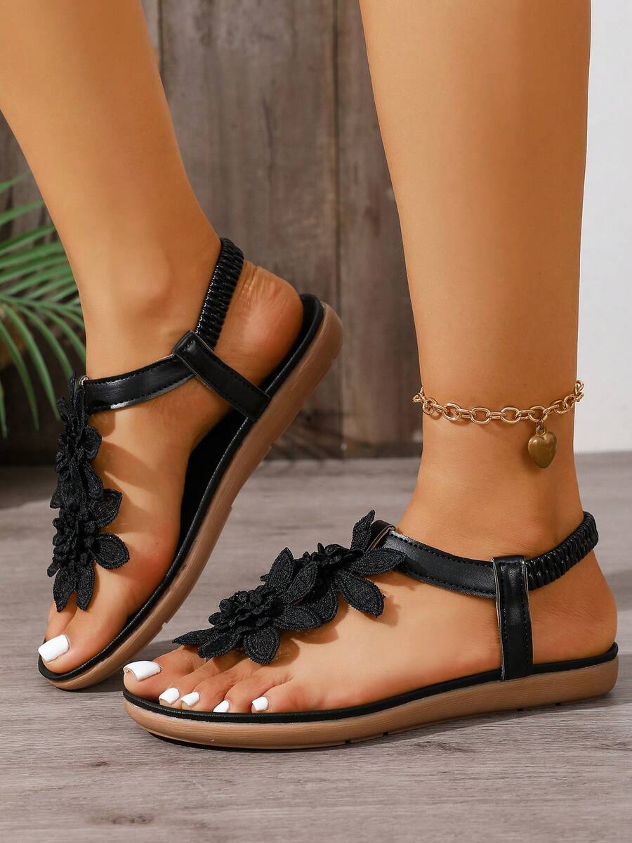 Arabela - Orthopädische Sandalen Mit Aufgesetzten Blumen