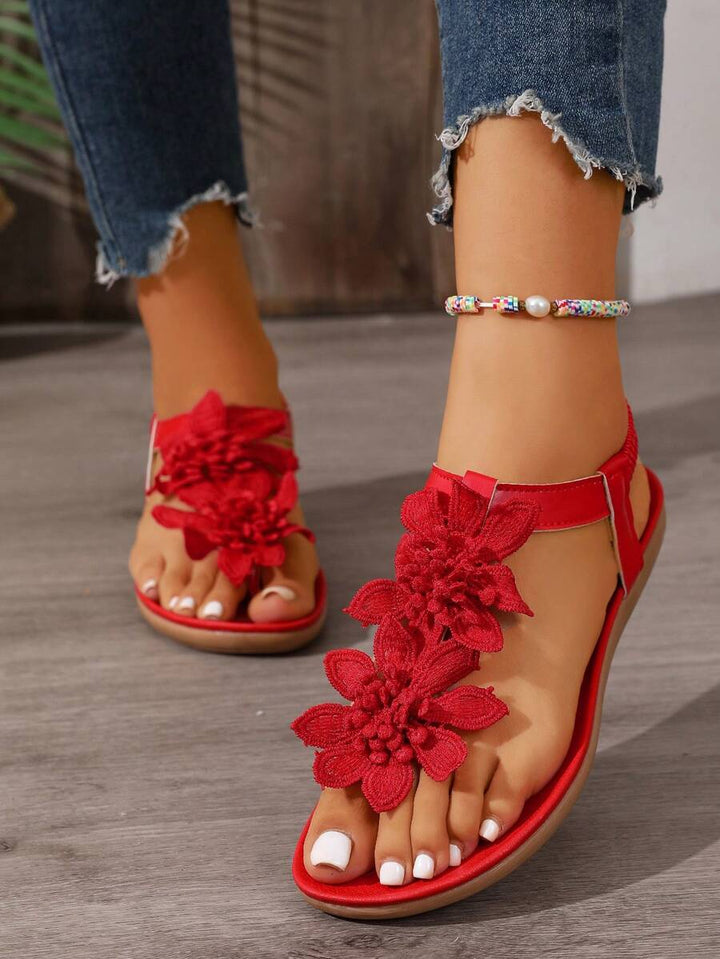 Arabela - Orthopädische Sandalen Mit Aufgesetzten Blumen