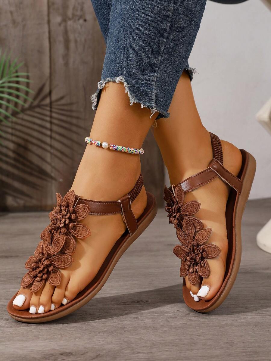 Arabela - Orthopädische Sandalen Mit Aufgesetzten Blumen