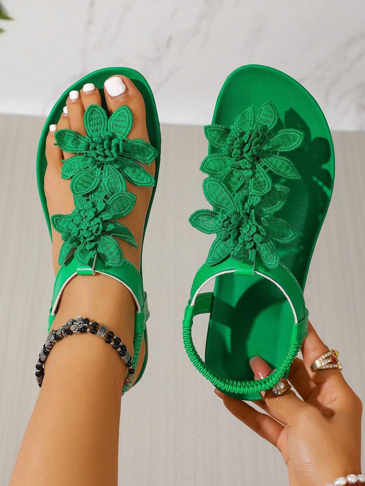 Arabela - Orthopädische Sandalen Mit Aufgesetzten Blumen