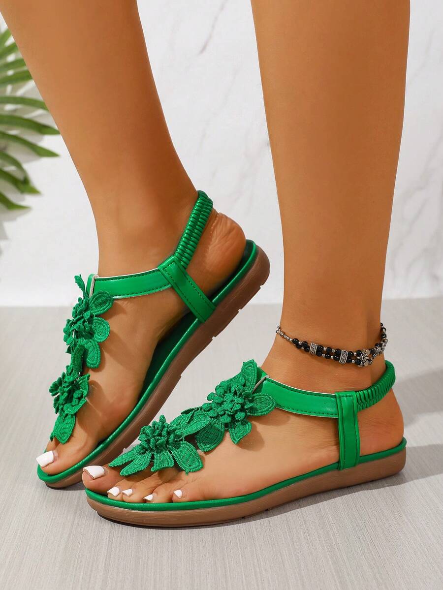 Arabela - Orthopädische Sandalen Mit Aufgesetzten Blumen