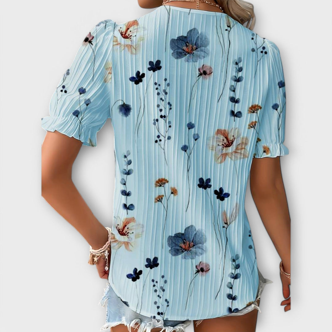 Bruni - Elegante Bedruckte Kurzarm Bluse