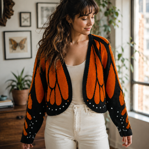Zoliana – Strickcardigan Mit Monarchfalter-Flügeln