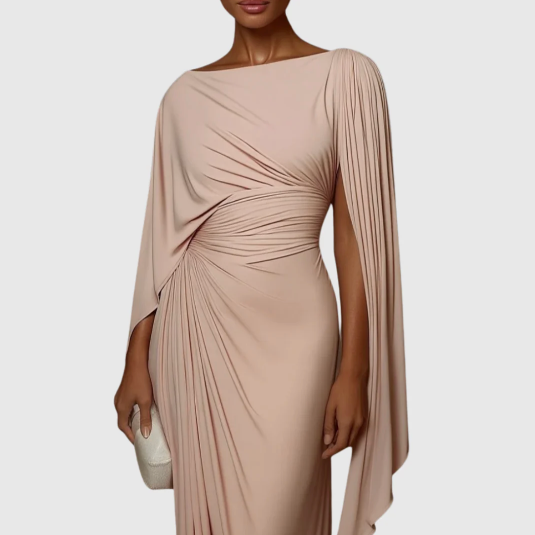 Mirona – Maxikleid Mit Falten Und Cape