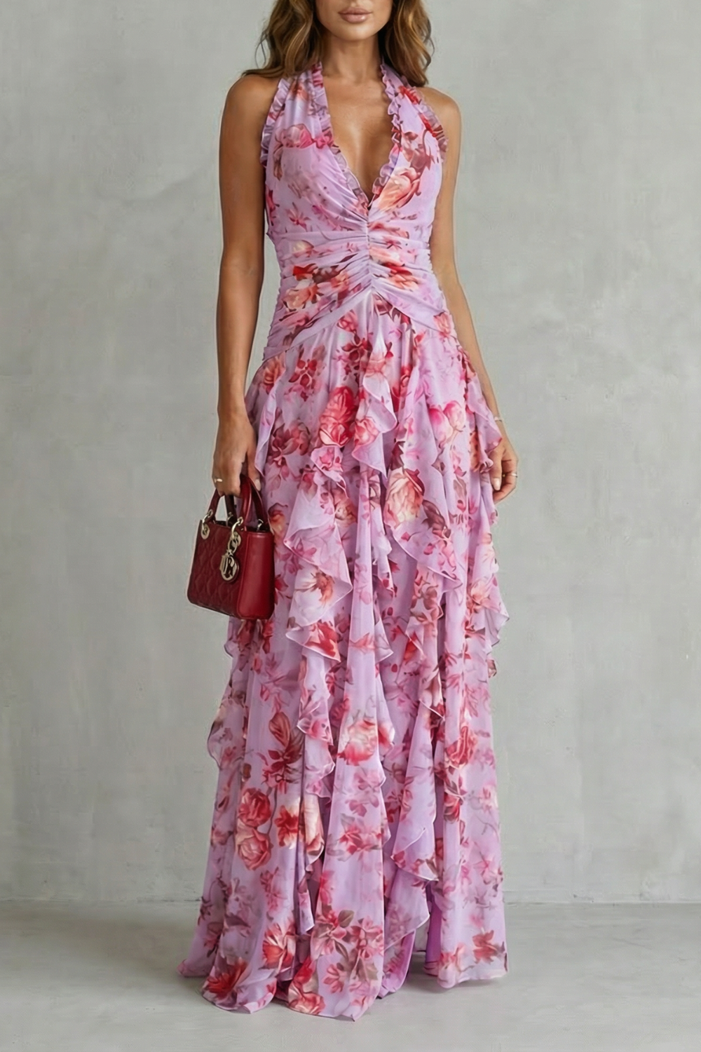 Eliora – Maxikleid Mit Neckholder Und Blumenmuster