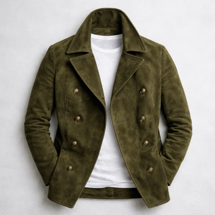 Niccolo – Klassische Zweireihige Wildleder Jacke