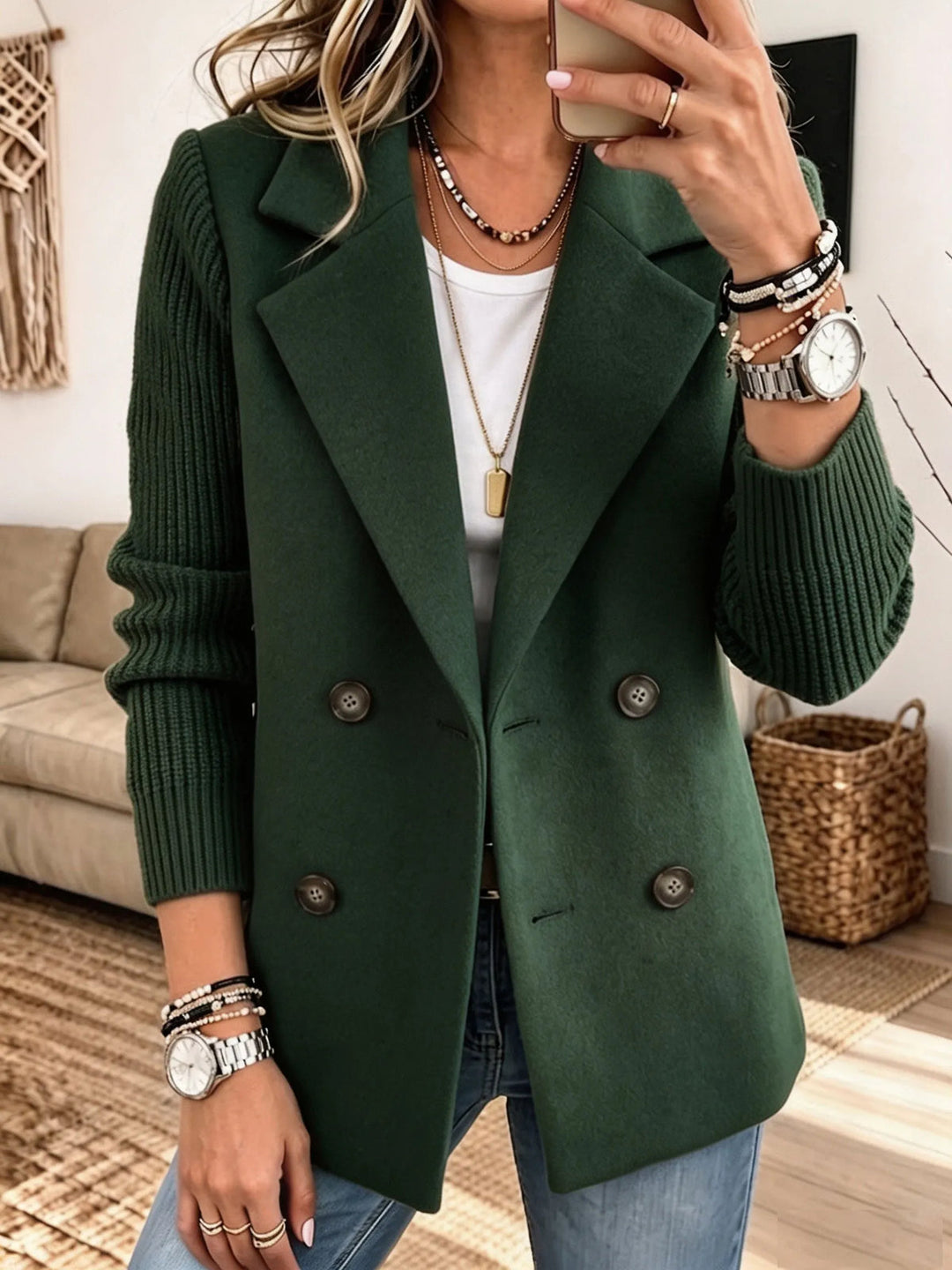 Winchell - Stylische Herbst Jacke Mit Gestrickten Ärmeln