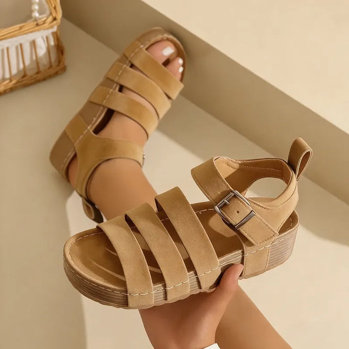 Nourah – Riemchen Sandalen Mit Keilabsatz
