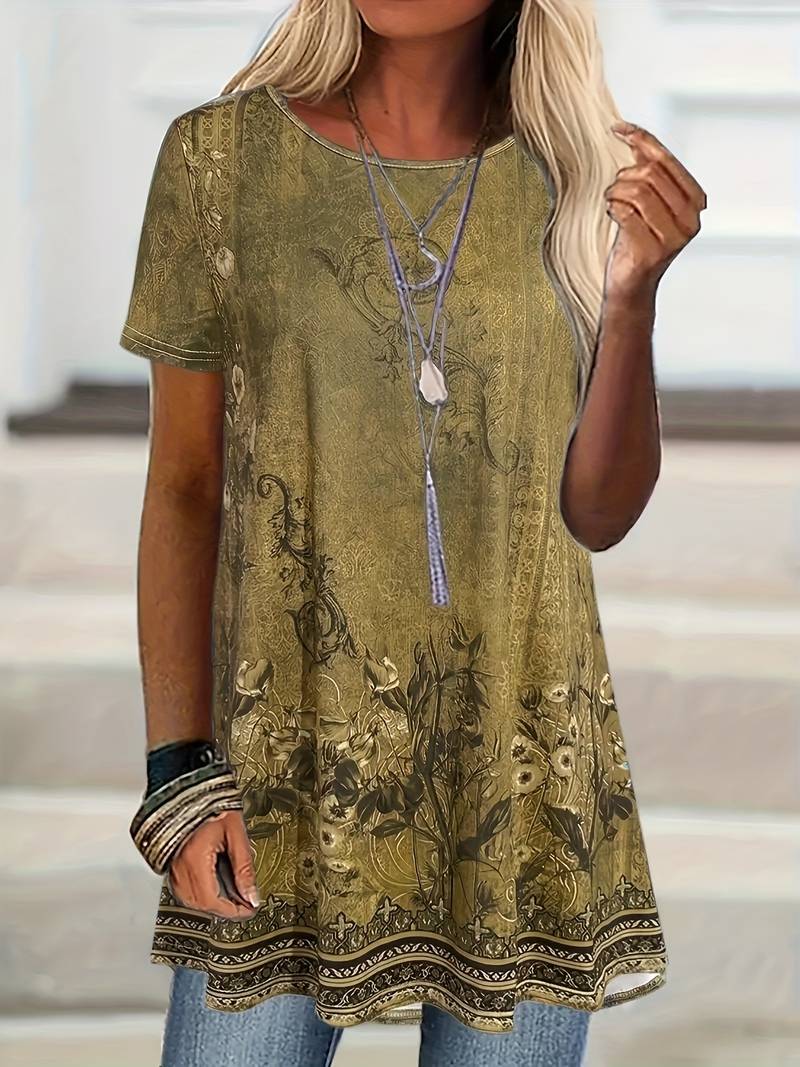 Abhishani - T-Shirt Mit Blumenmuster Und Lockerer Passform