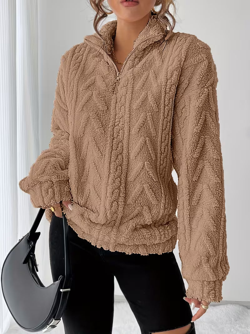 Nessia – Vielseitiges, Warmes Fleece-Sweatshirt