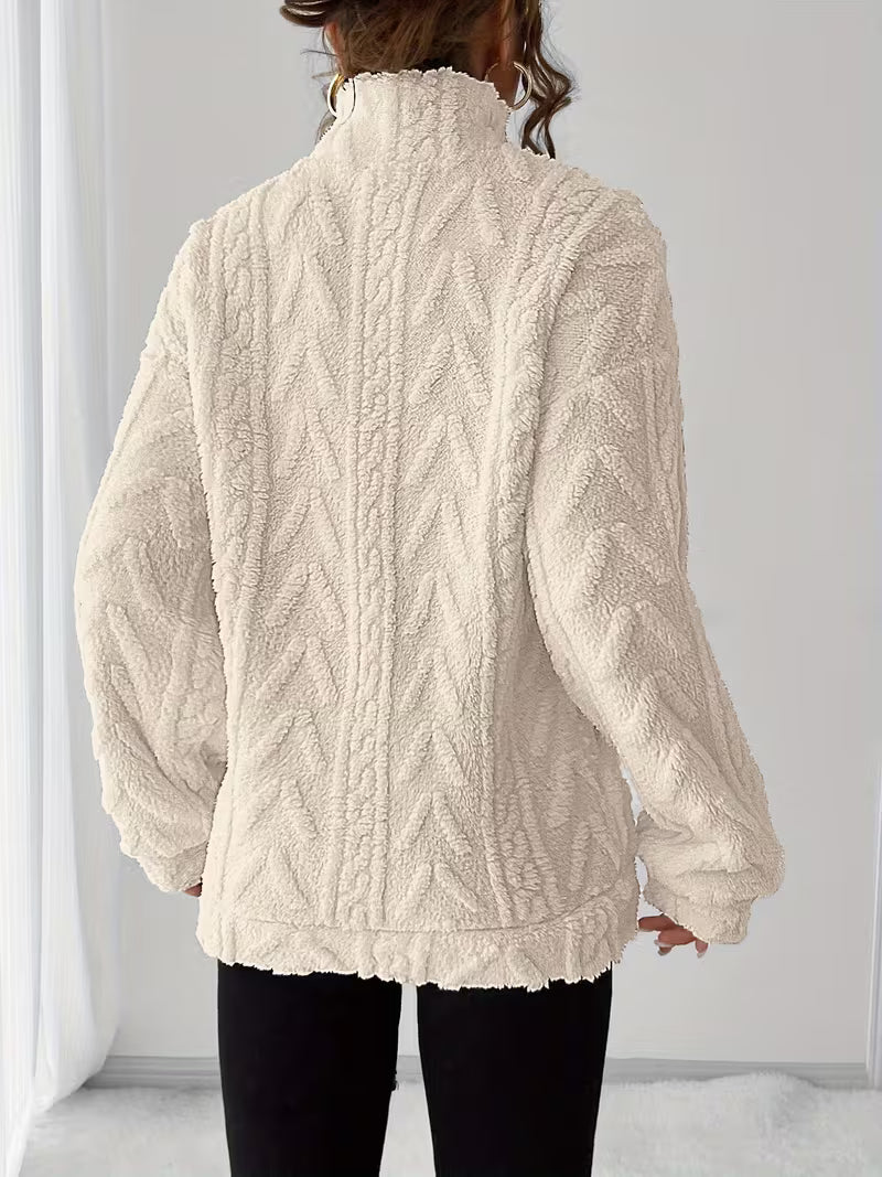 Nessia – Vielseitiges, Warmes Fleece-Sweatshirt