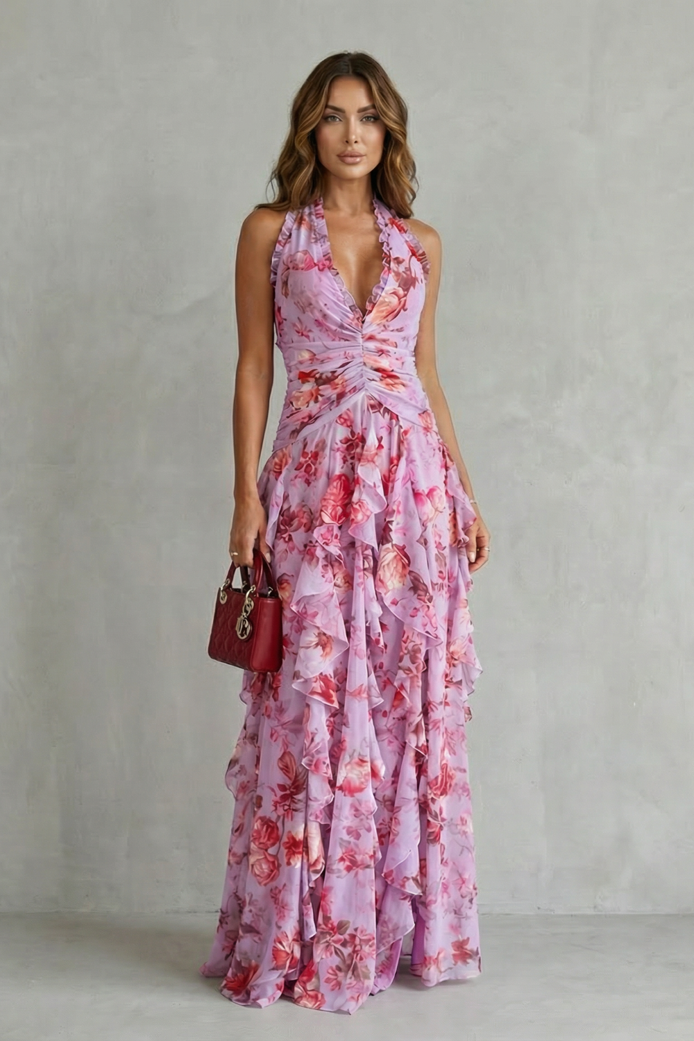 Eliora – Maxikleid Mit Neckholder Und Blumenmuster