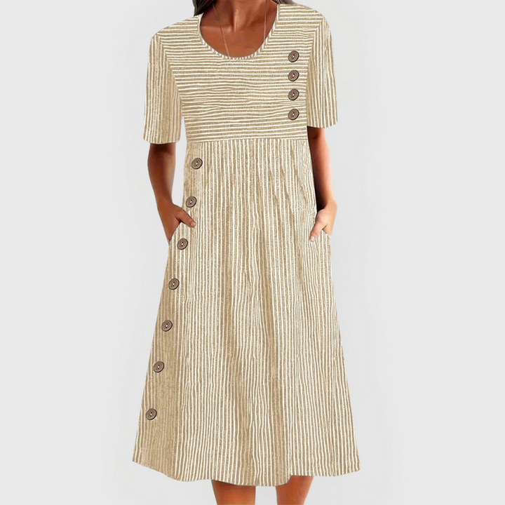 Josipa – Bequemes Gestreiftes Midi Kleid