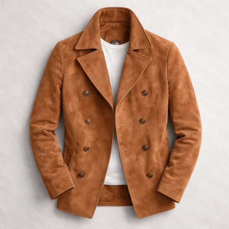 Niccolo – Klassische Zweireihige Wildleder Jacke