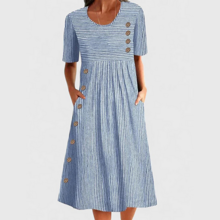 Josipa – Bequemes Gestreiftes Midi Kleid