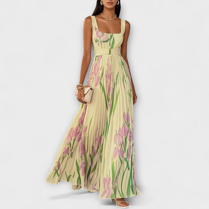 Tressa – Stilvolles Armelloses Blumen Kleid