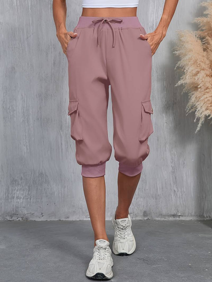 Kirabo - Sommer Cargohose Mit Mehreren Taschen Und Geripptem Gummibund