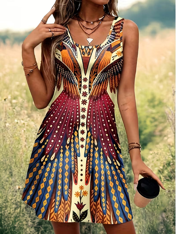 Sajila – Sommerkleid in A-Linie Mit Bohemian-Drucken