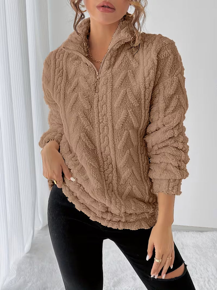 Nessia – Vielseitiges, Warmes Fleece-Sweatshirt