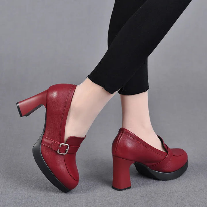 Sonnia - Vielseitige Leder Schuhe Mit Absatz