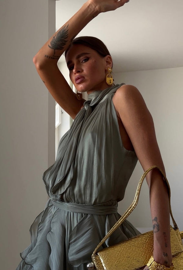 Nataly - Maxikleid Mit Gestuften Rüschen