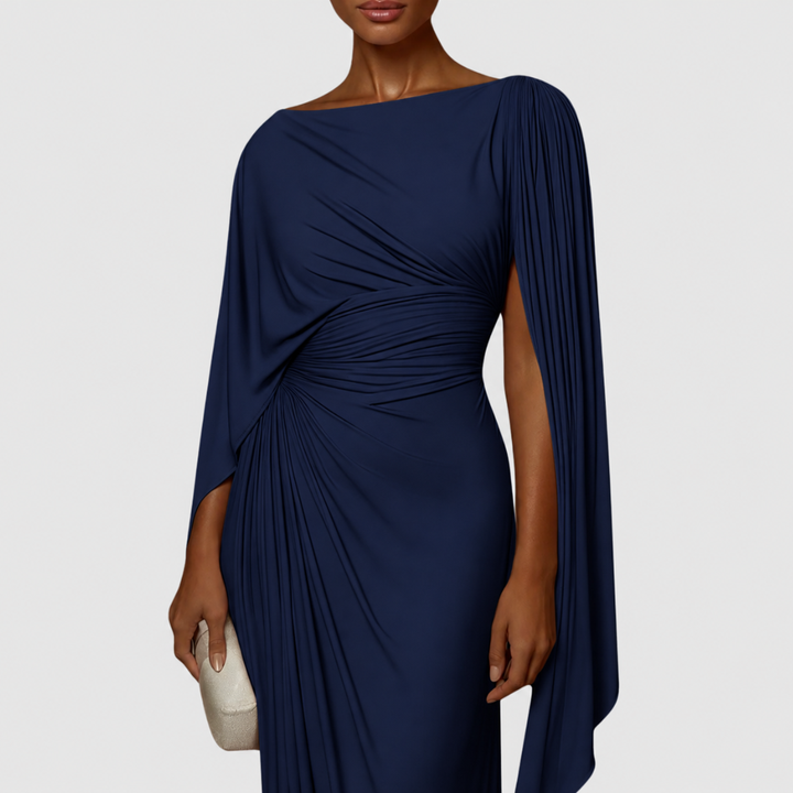 Mirona – Maxikleid Mit Falten Und Cape