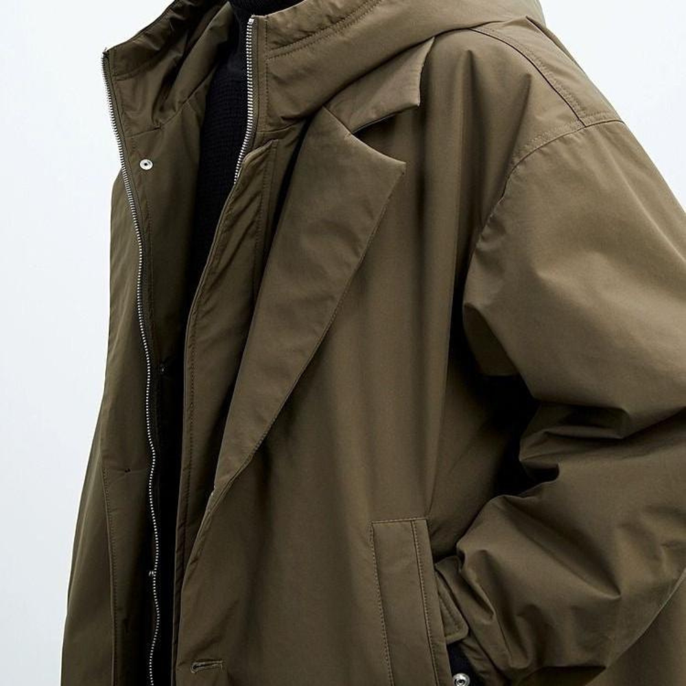 Krimz – Trenchcoat Mit Kapuze Und Reverskragen