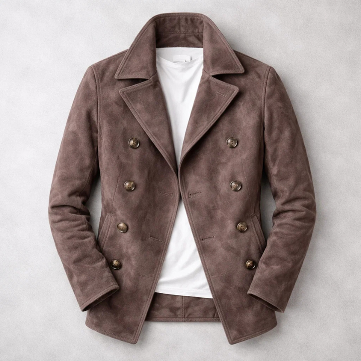 Niccolo – Klassische Zweireihige Wildleder Jacke