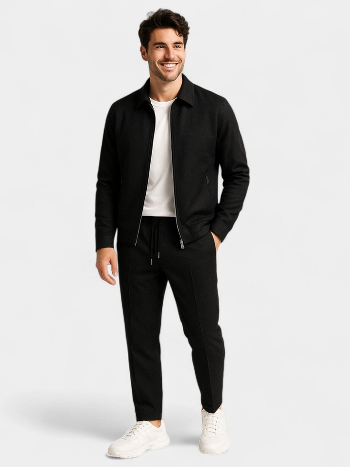 Tobiana - Set Aus Strukturierter Jacke MIT Reißverschluss Und Hose MIT Kordelzug