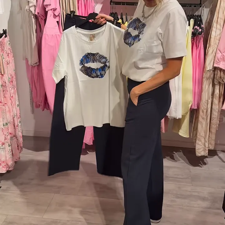 Lynnia – Set Aus Bedrucktem Oberteil Und Hose