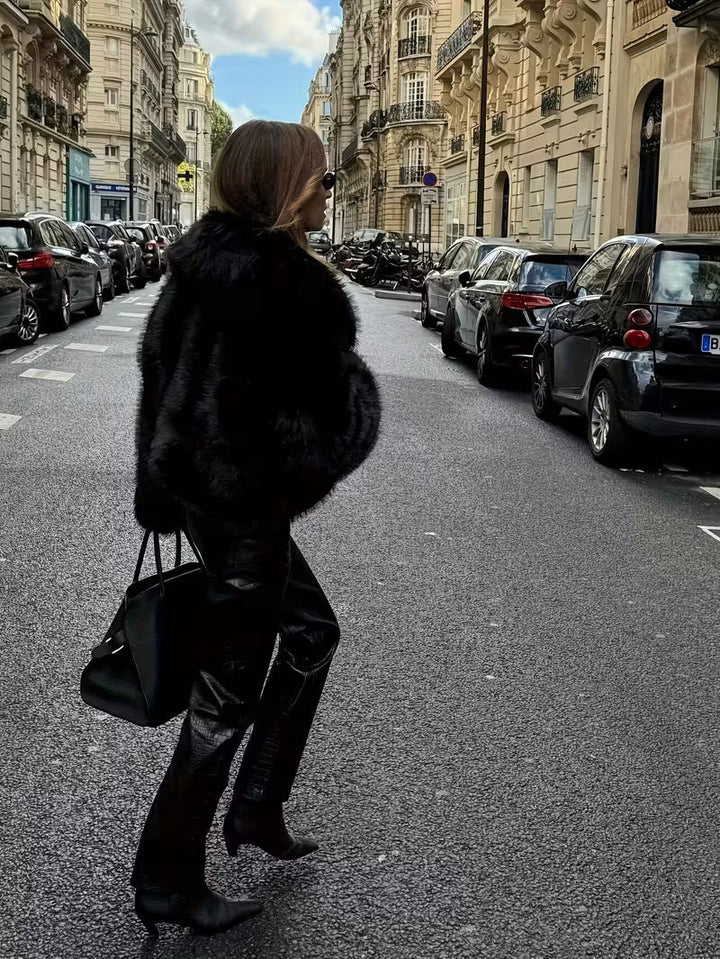 Jorida – Oversized-jacke Aus Kunstfell Mit Gekürztem Revers