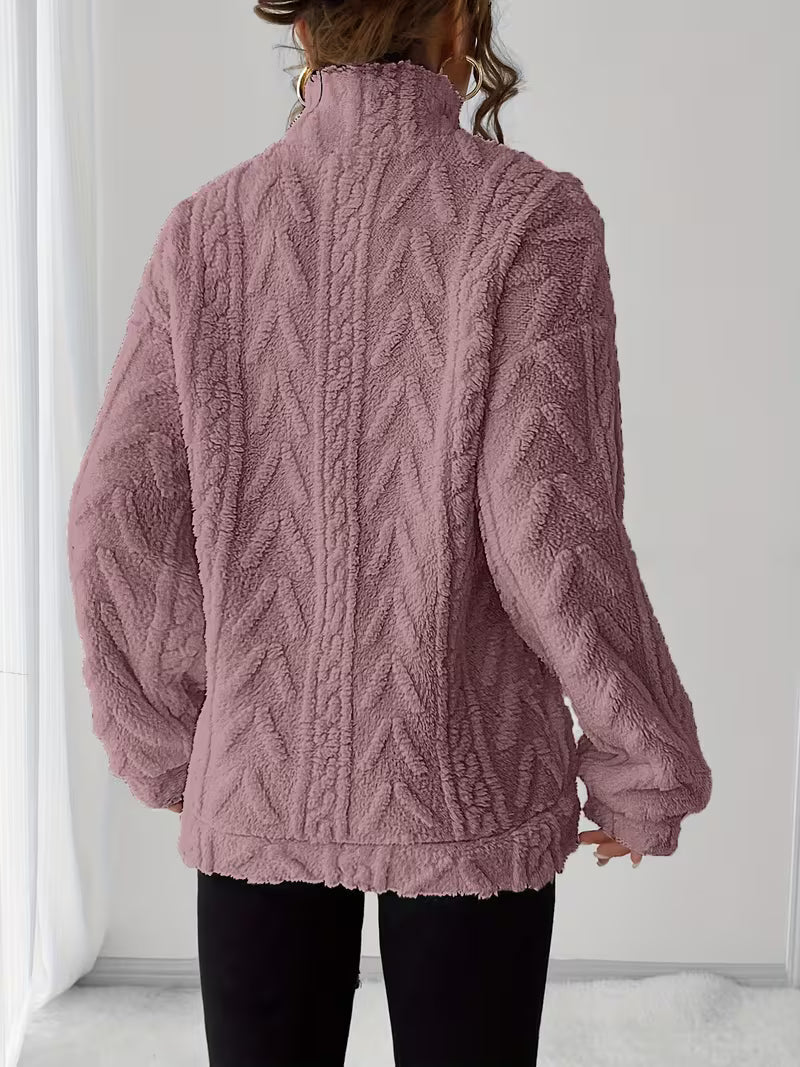 Nessia – Vielseitiges, Warmes Fleece-Sweatshirt