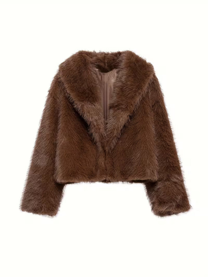 Jorida – Oversized-jacke Aus Kunstfell Mit Gekürztem Revers