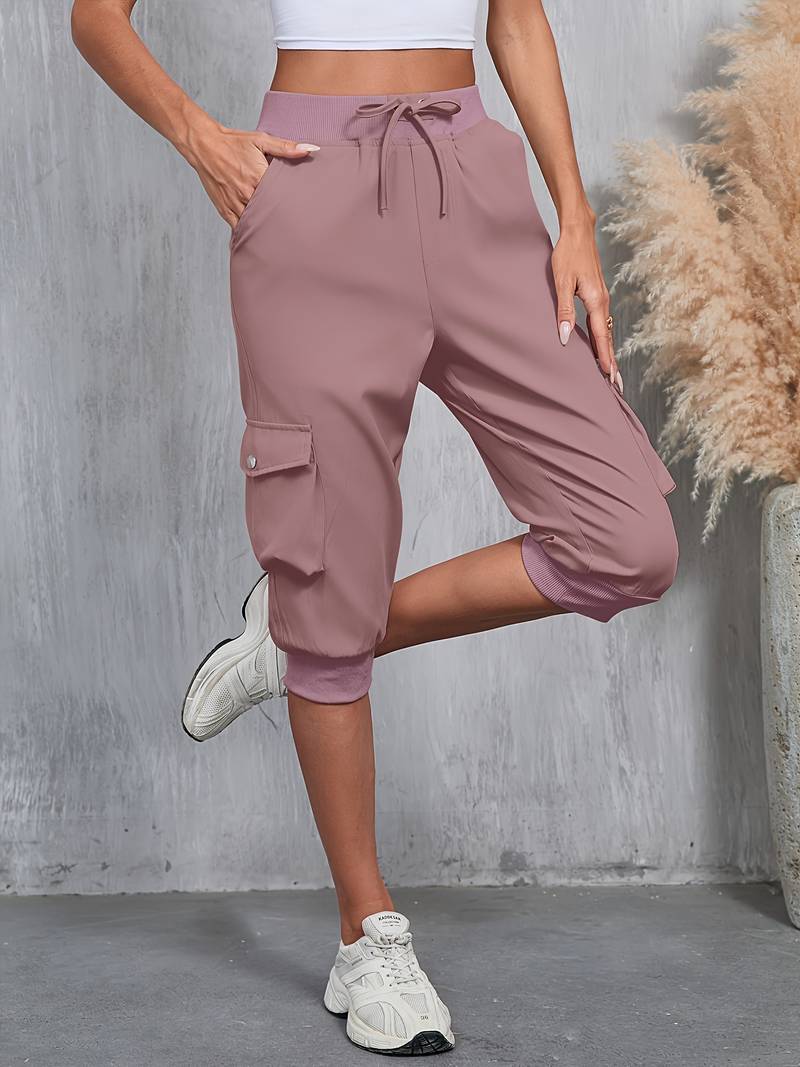 Kirabo - Sommer Cargohose Mit Mehreren Taschen Und Geripptem Gummibund