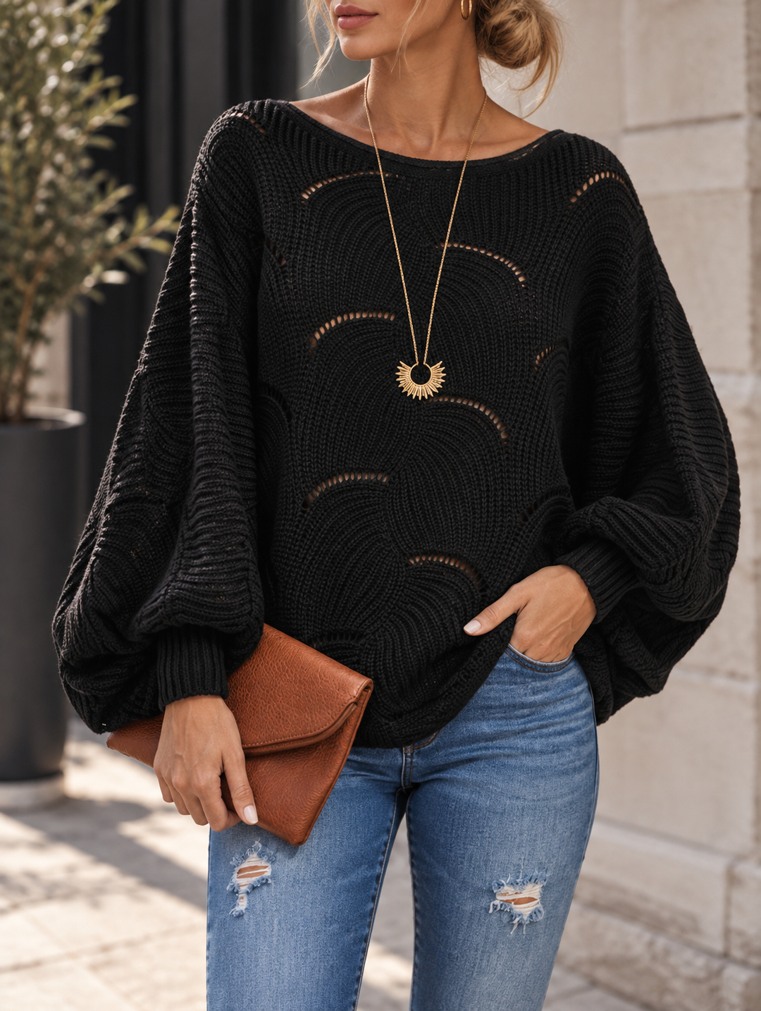Zeyna – Langärmeliger Strickpullover