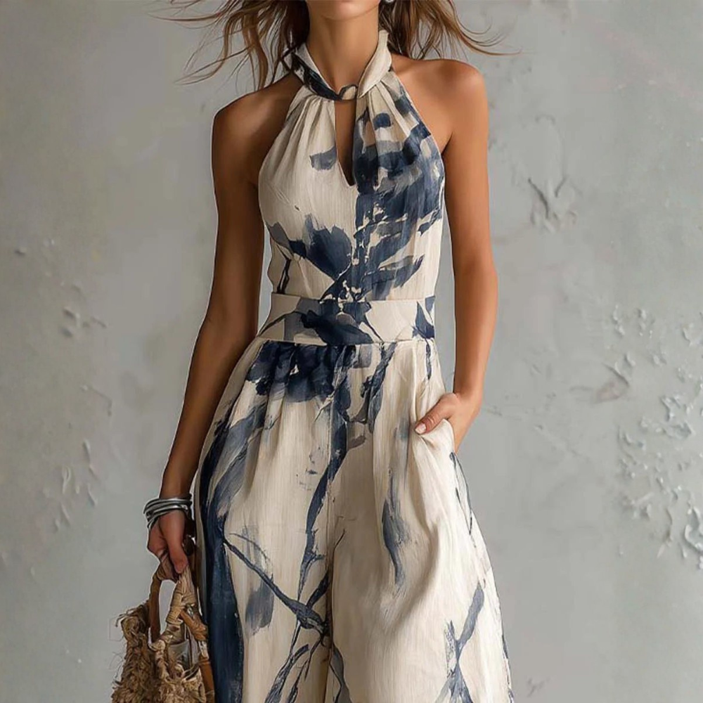 Symia – Eleganter Overall Mit Kunstvollem Drucken