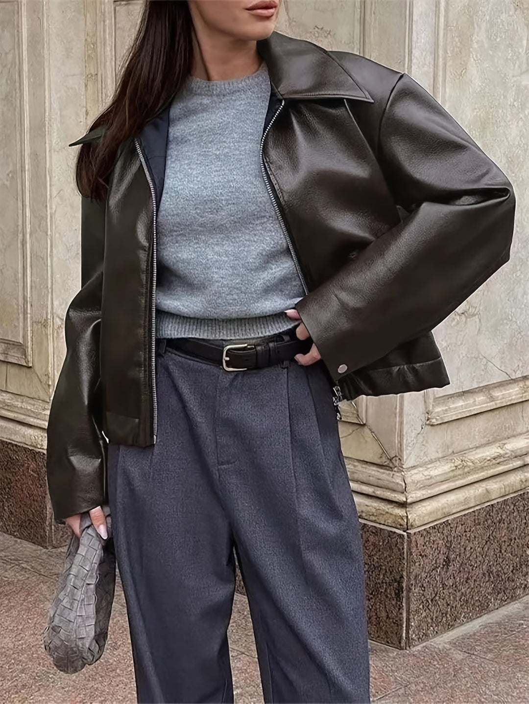 Thida – PU-Lederjacke mit Reißverschluss