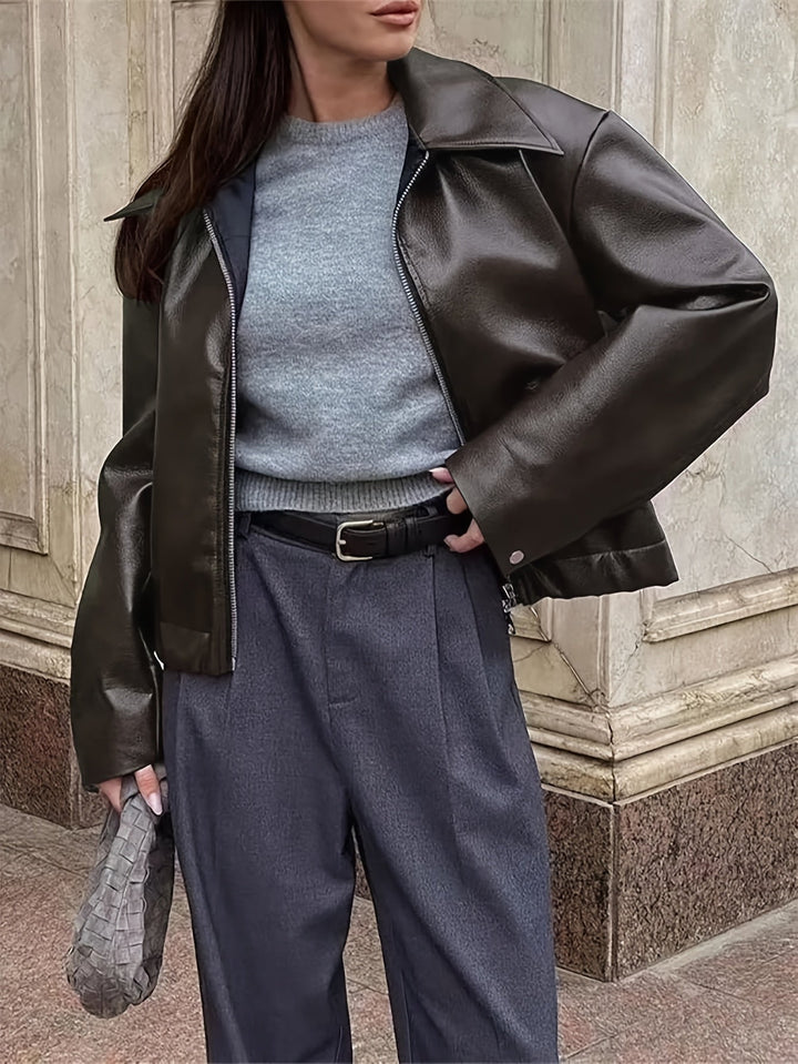 Thida – PU-Lederjacke mit Reißverschluss
