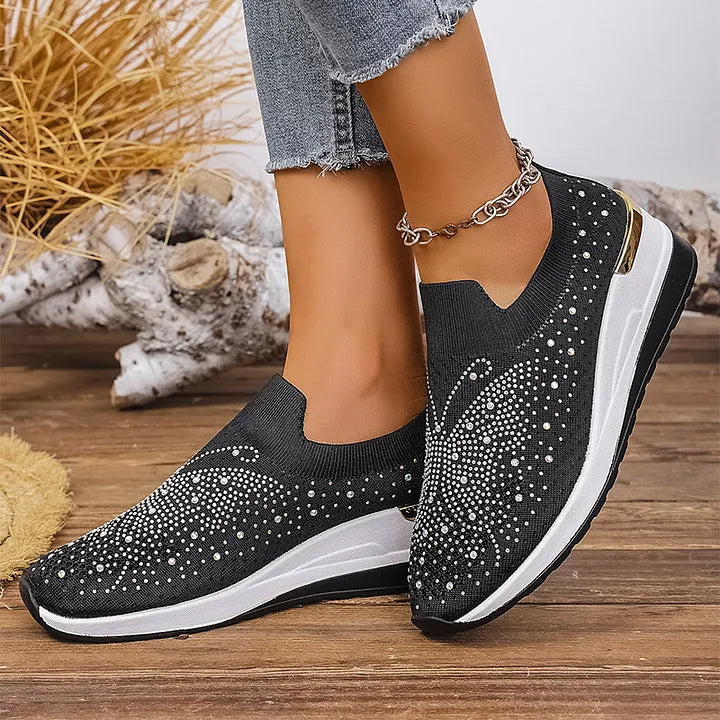Josia - Slip-on Sneaker Mit Schmetterlingsmuster Aus Strasssteinen