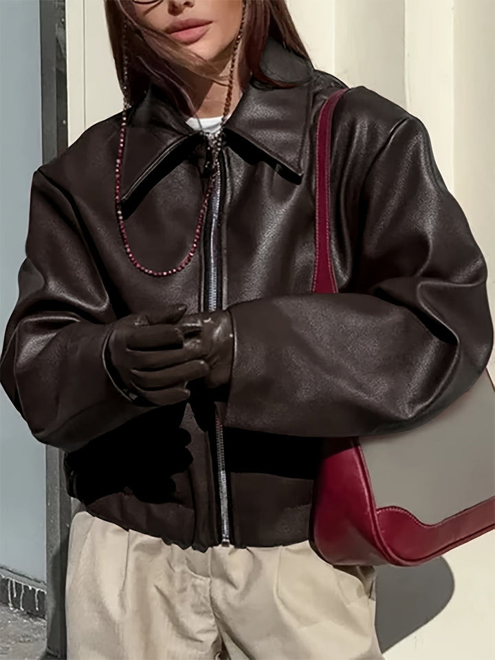 Thida – PU-Lederjacke mit Reißverschluss