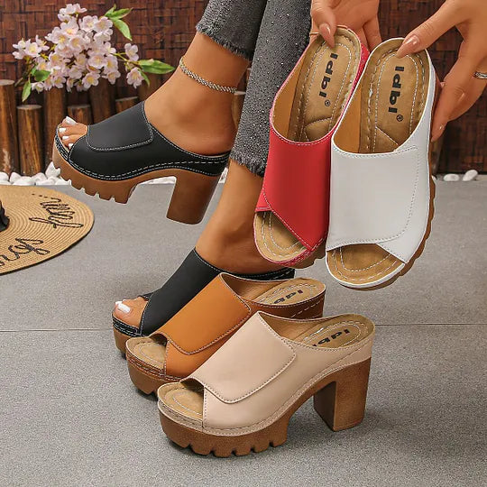 Susheena - Orthopädische Sandalen Mit Klobigem Absatz