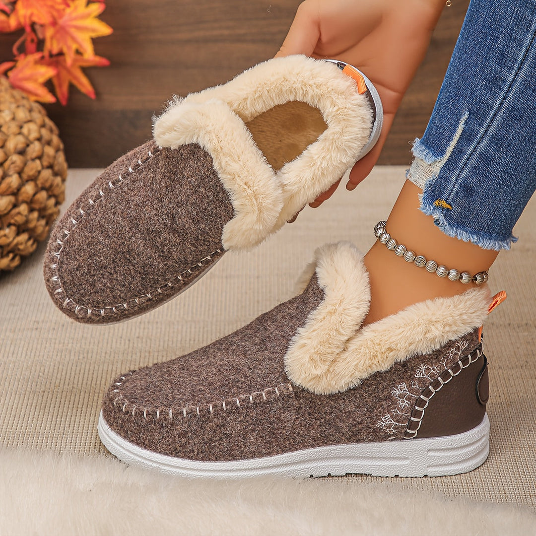 Aleeza - Lässige Haus Schuhe Mit Fleece Futter