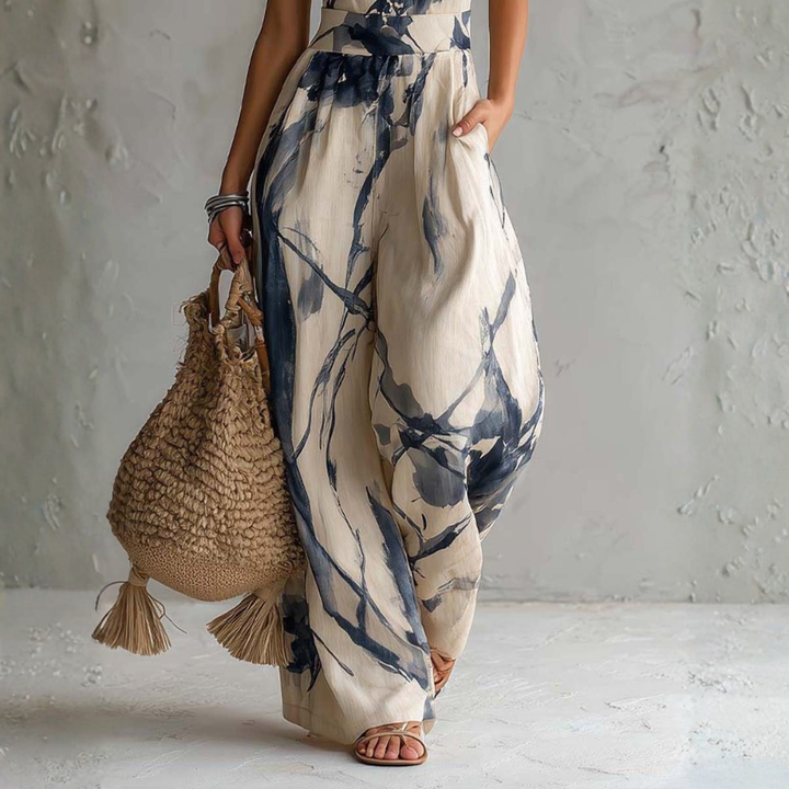 Symia – Eleganter Overall Mit Kunstvollem Drucken